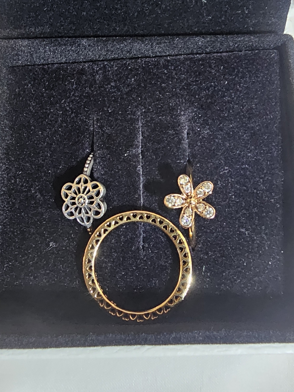 Pandora Gold Floral Ring with Crystal Petals